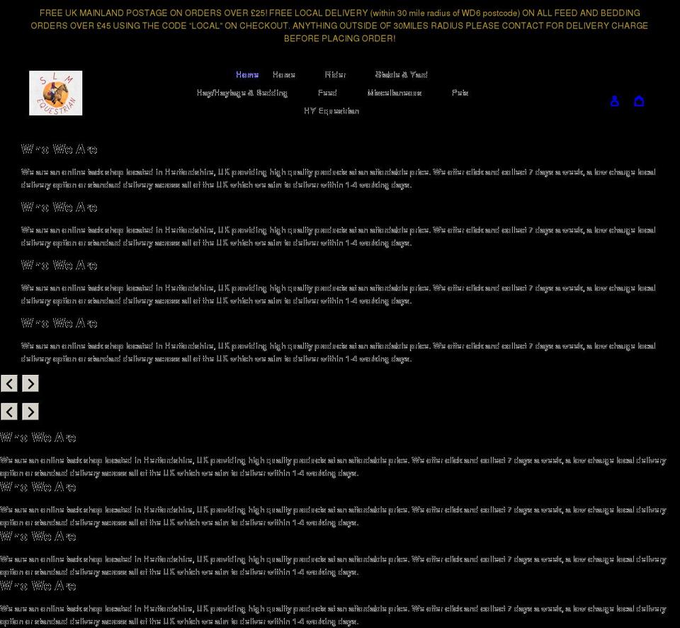 slmequestrian.co.uk shopify website screenshot