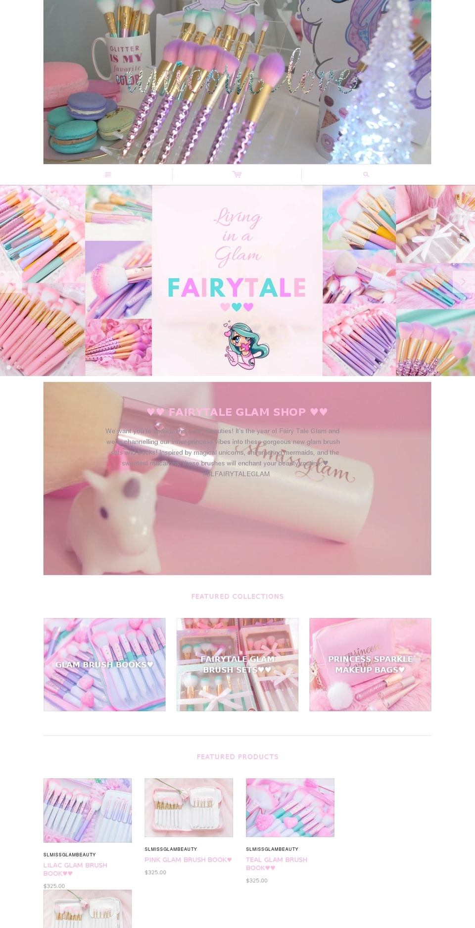 slmissglam.com shopify website screenshot