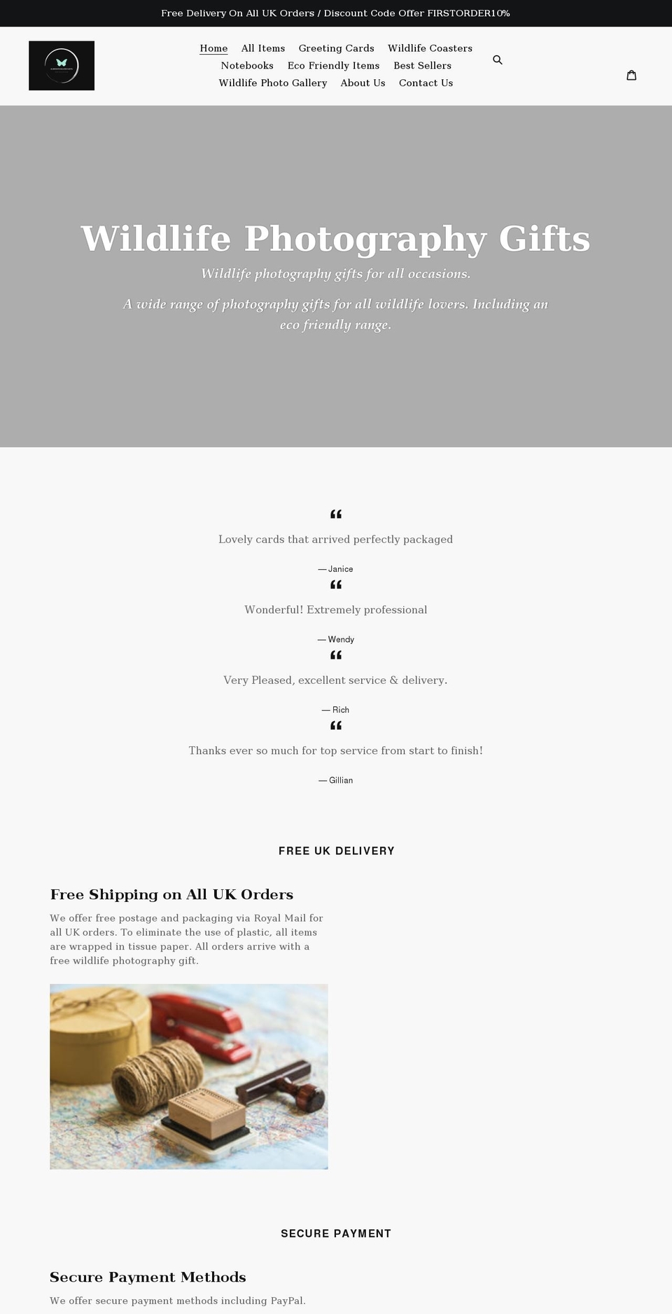 slmphotographygifts.co.uk shopify website screenshot