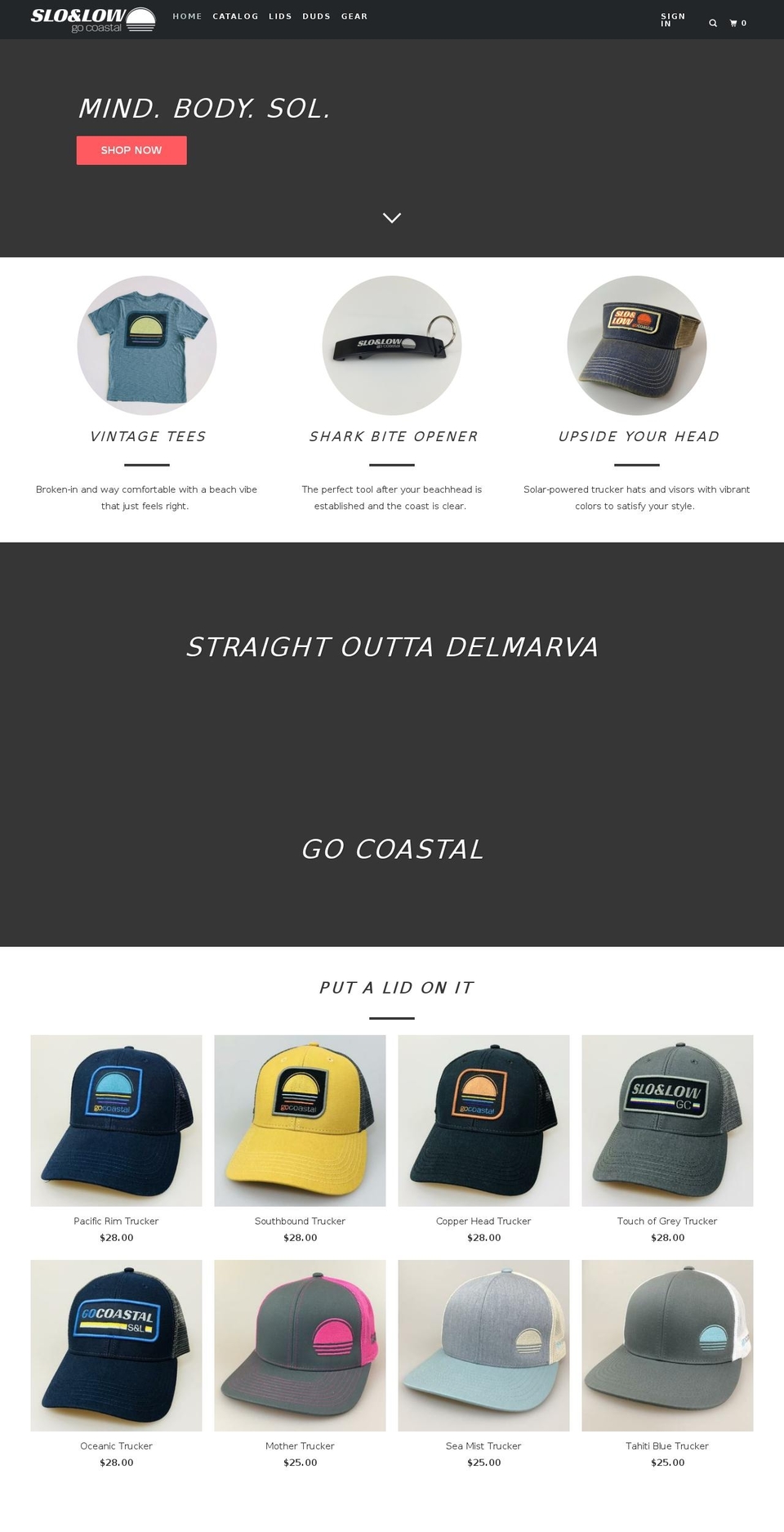 sloandlow.com — Shopify storefront screenshot