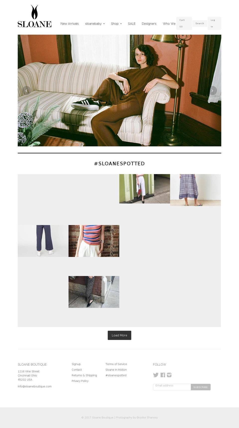 sloaneboutique.com shopify website screenshot