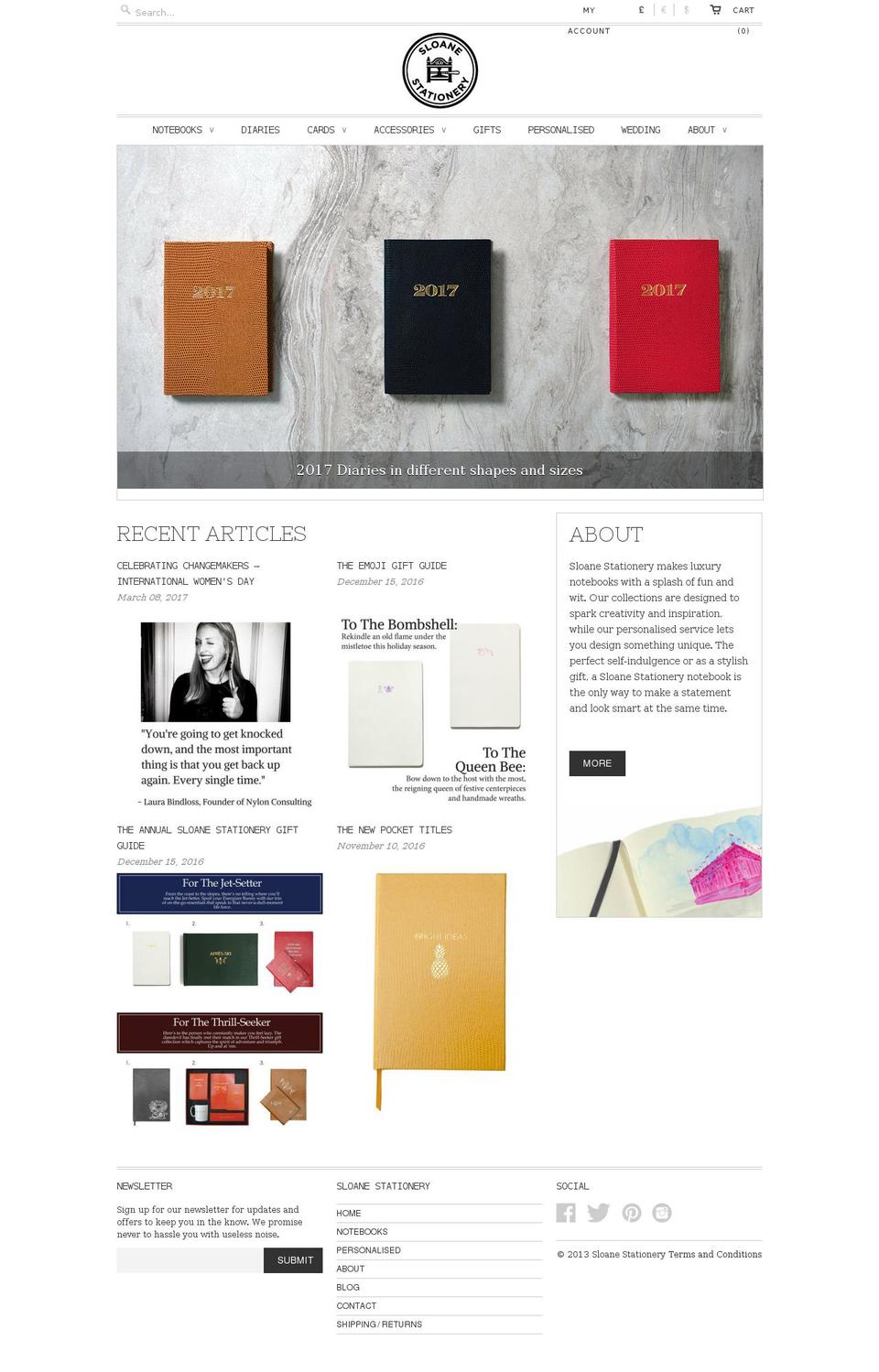 Sloane-Stationarymain Shopify theme site example sloanestationery.com