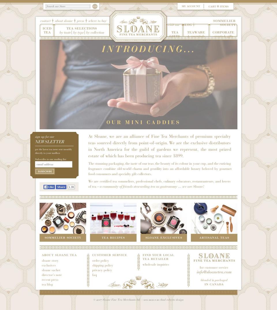 sloanetea.com shopify website screenshot