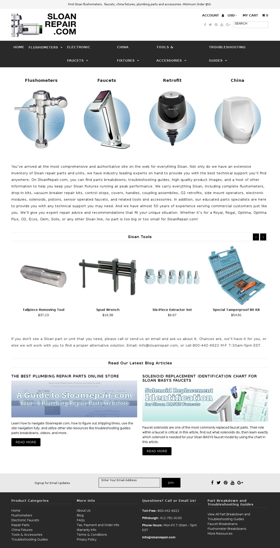 sloanrepair.net shopify website screenshot