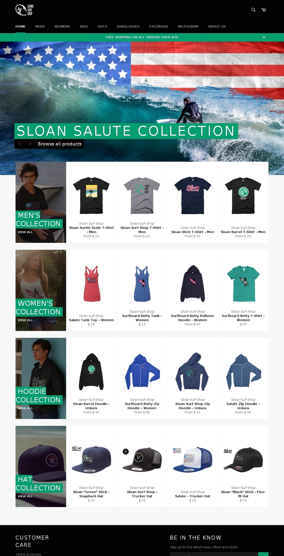 sloansurfshop.com shopify website screenshot