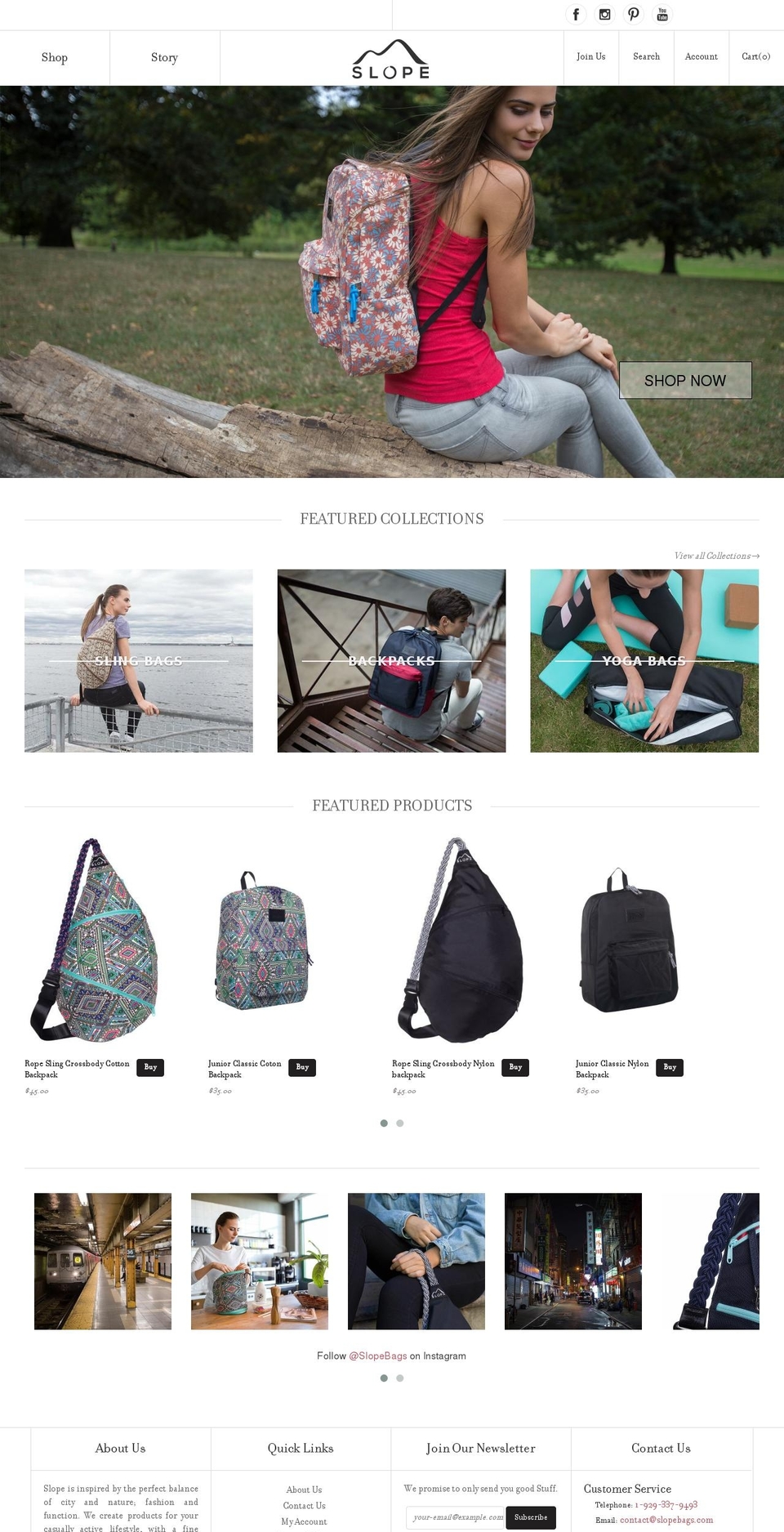 slopebag.com shopify website screenshot