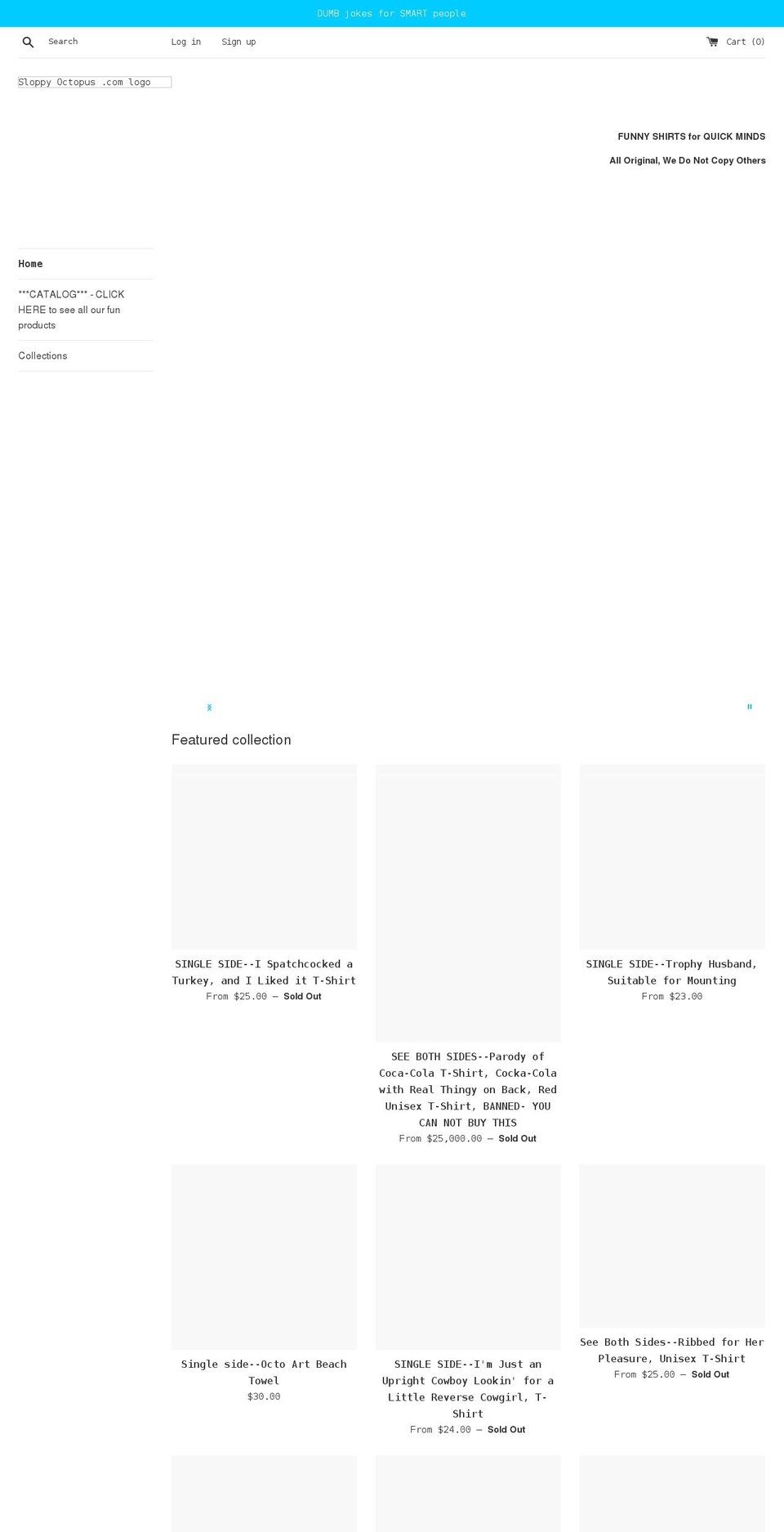 sloppyoctopus.com shopify website screenshot