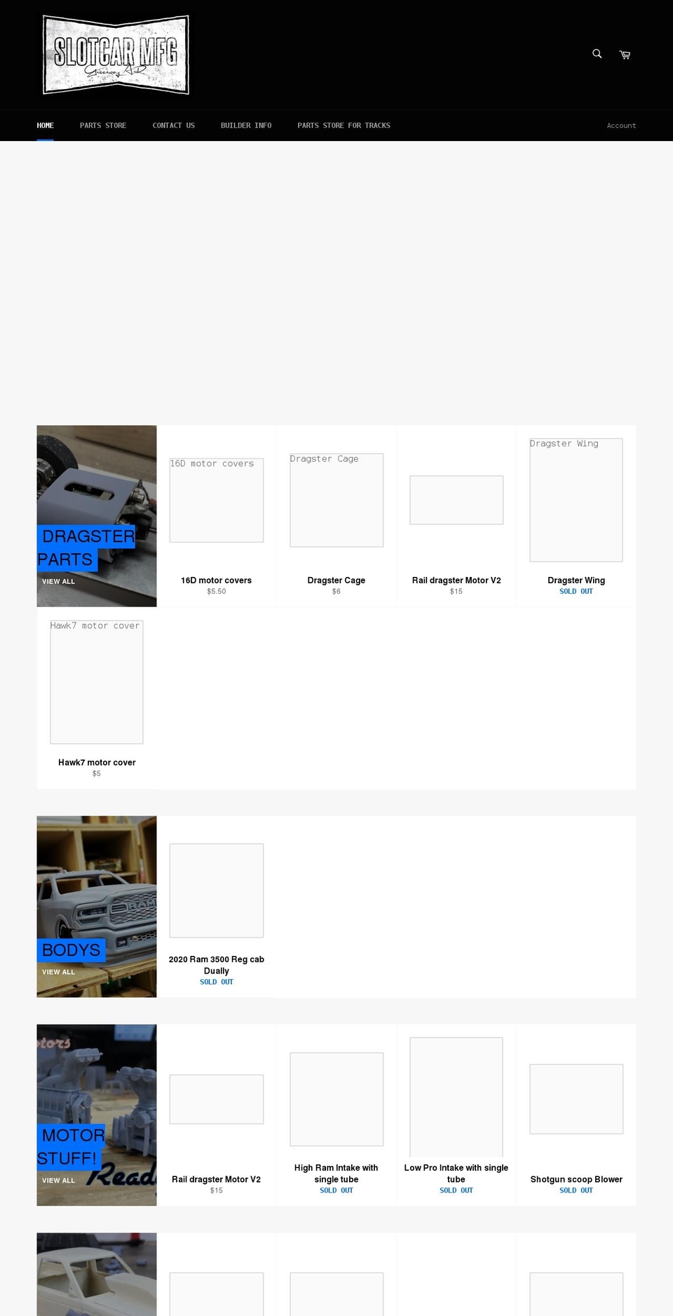slotcarmfg.com shopify website screenshot