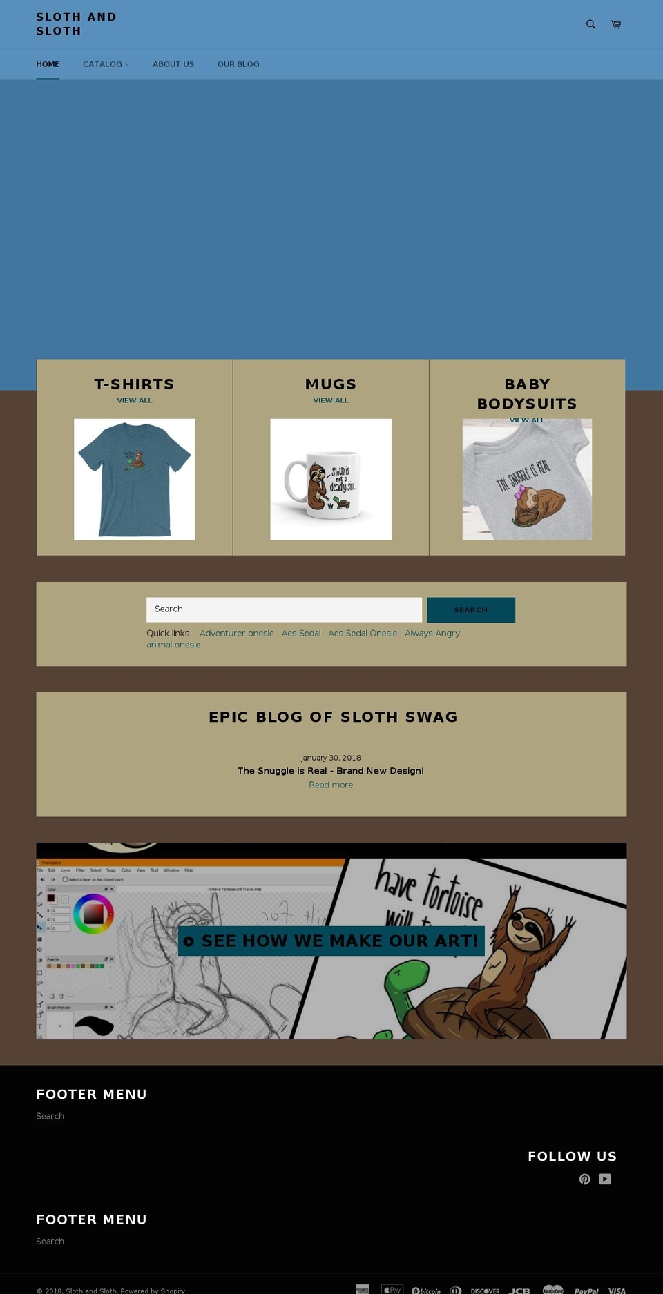 slothandsloth.com — Shopify storefront screenshot