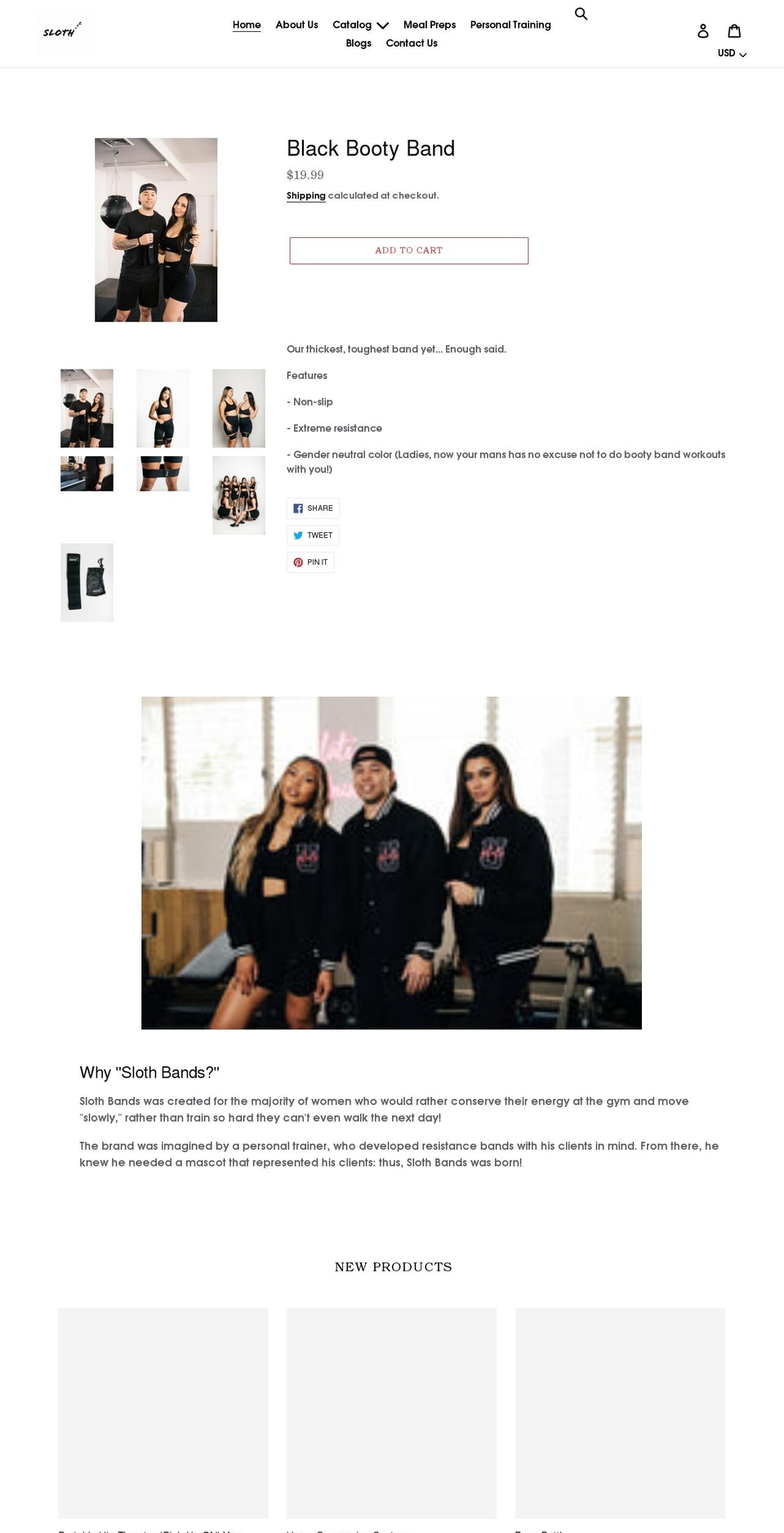 slothbands.com shopify website screenshot