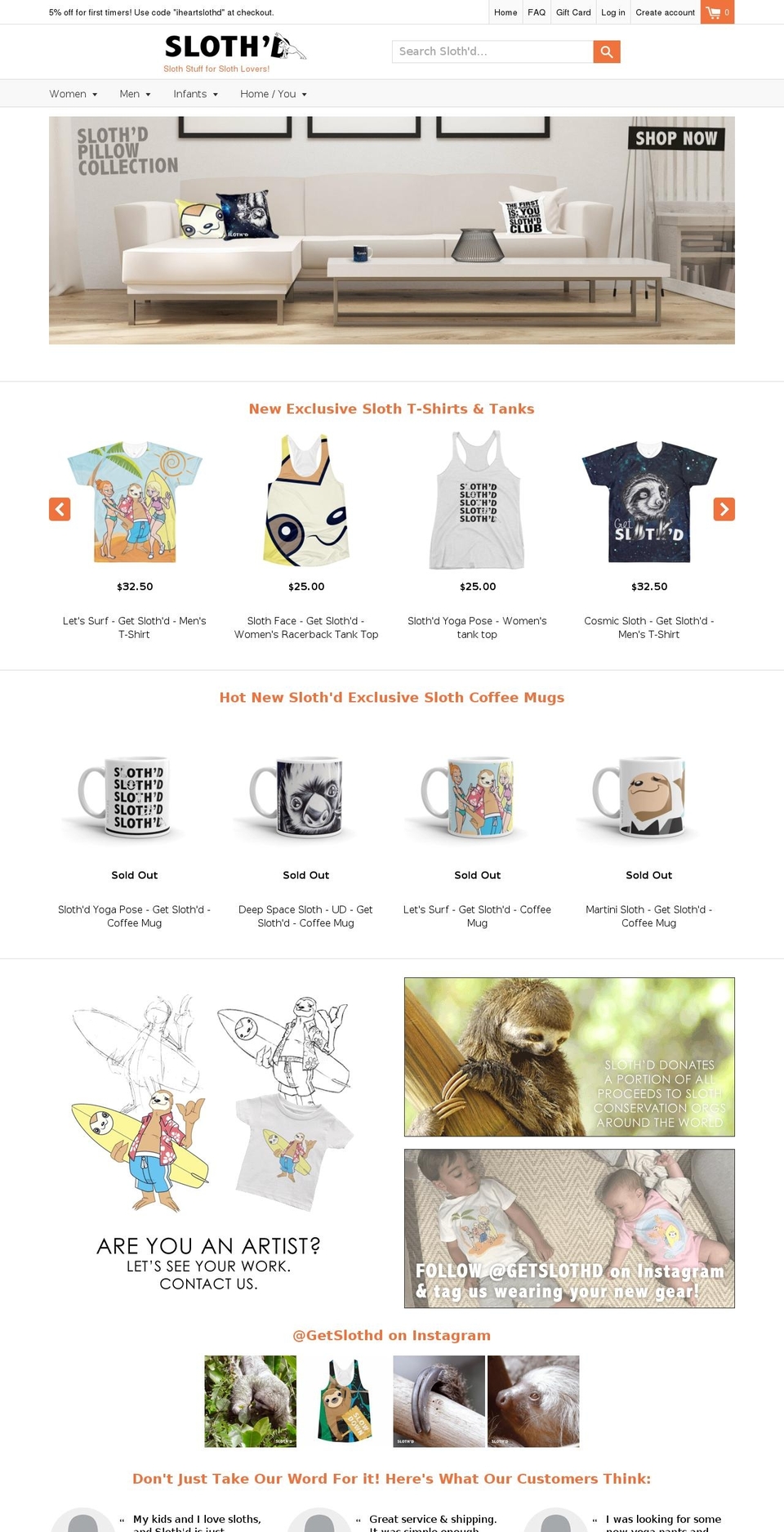 slothd.com — Shopify storefront screenshot