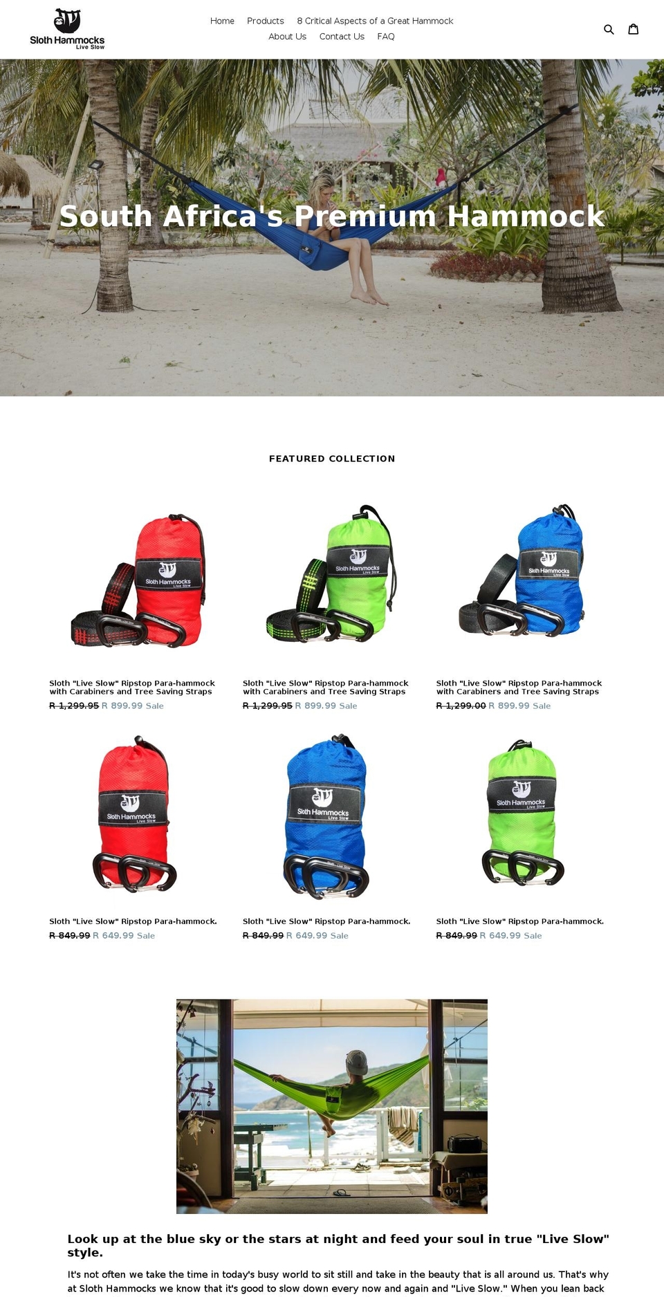 slothhammockslimited.com — Shopify storefront screenshot