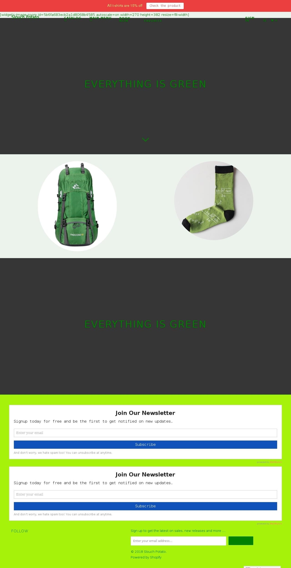 slouchpotato.com shopify website screenshot