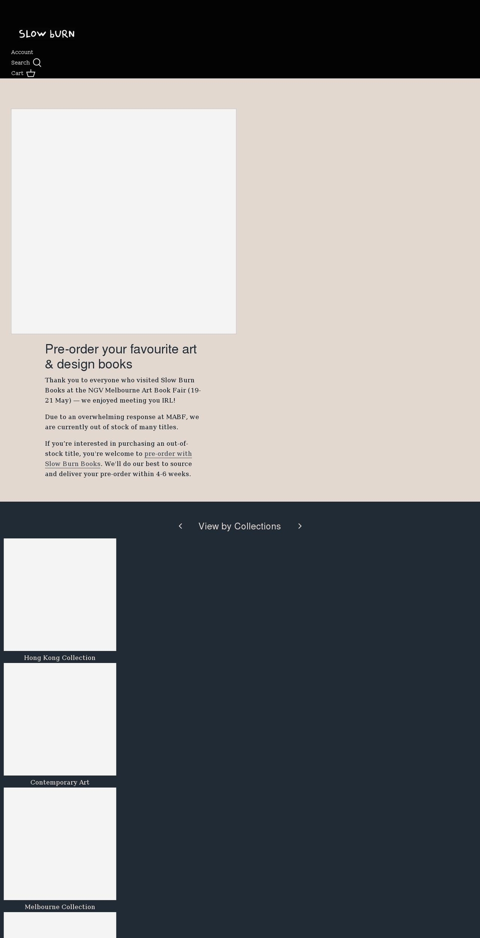 slowburn.com.au shopify website screenshot