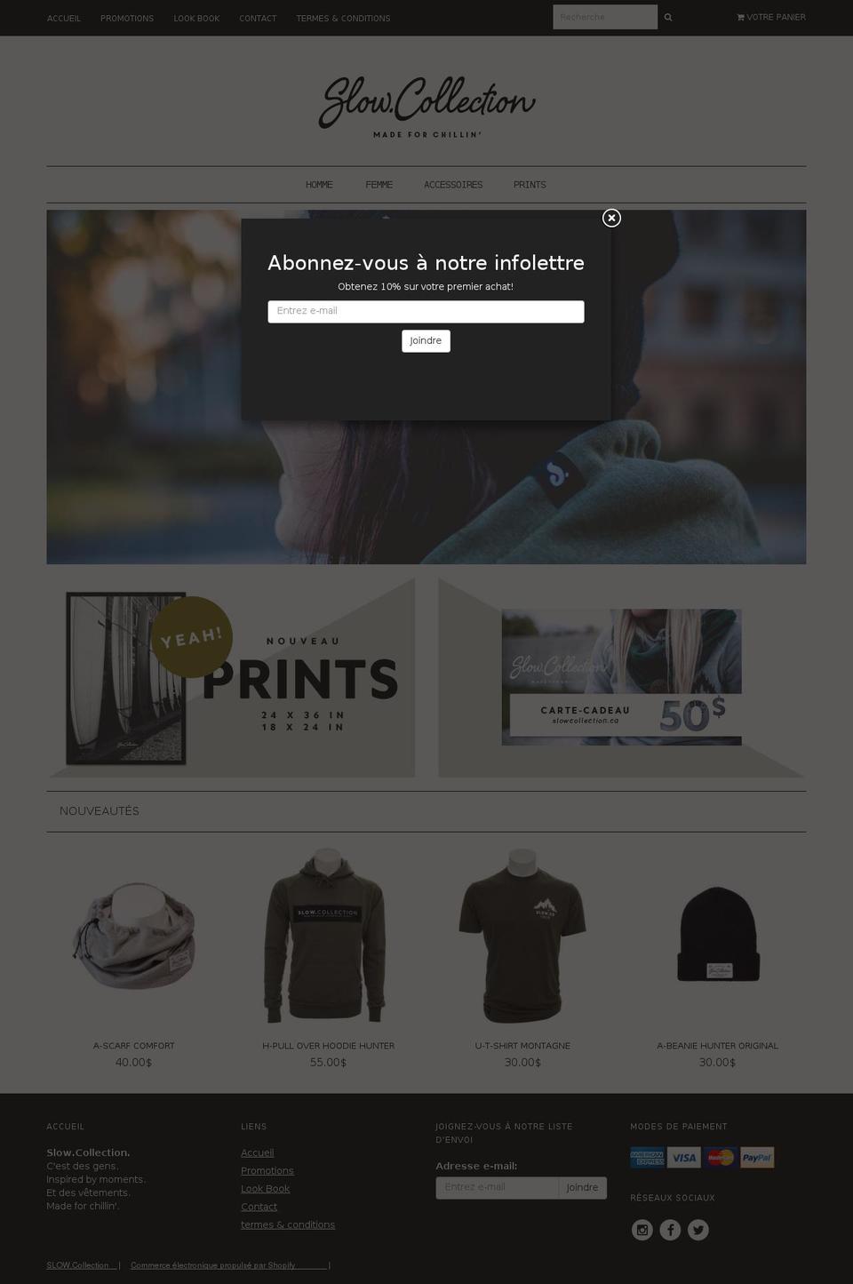 slowcollection.com shopify website screenshot
