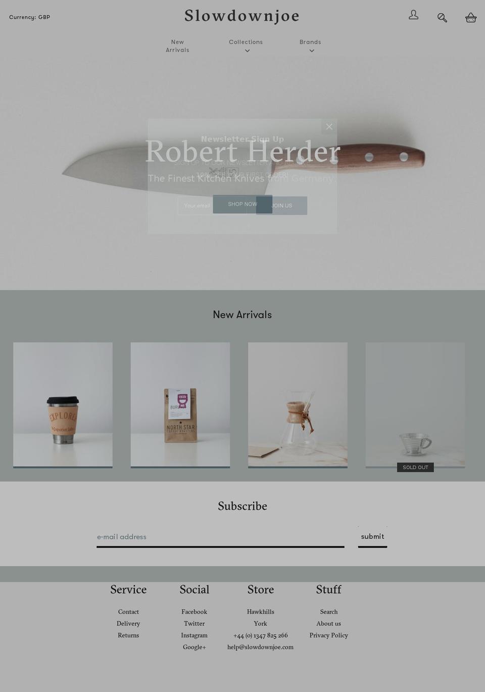 slowdownjo.com shopify website screenshot