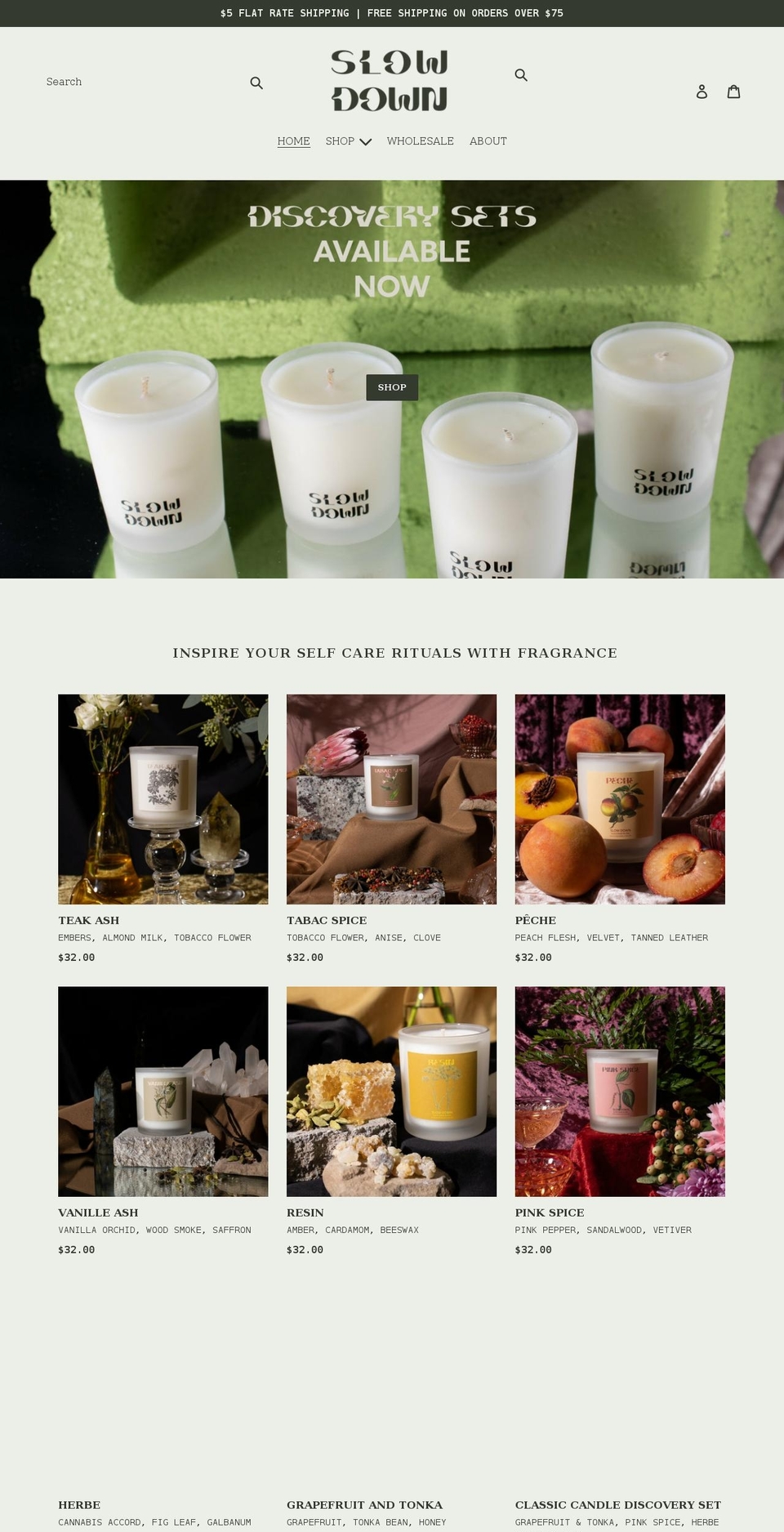 slowdownselfcare.com shopify website screenshot