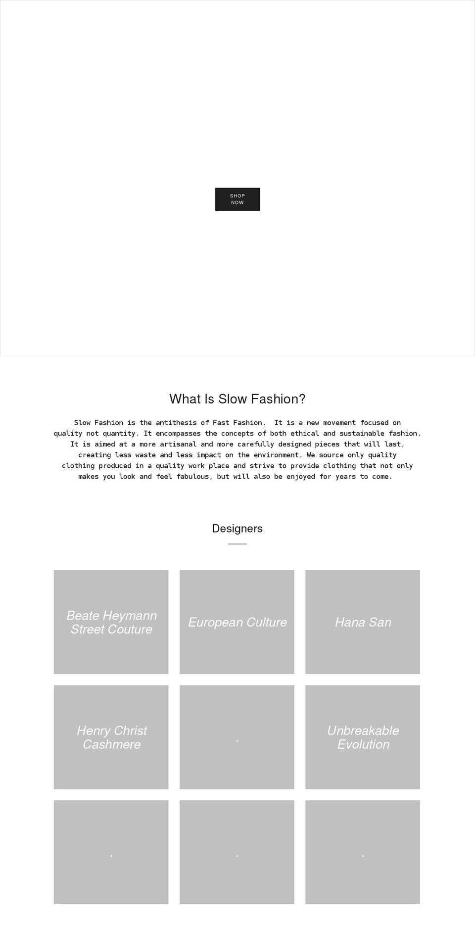 slowfashion.fashion shopify website screenshot