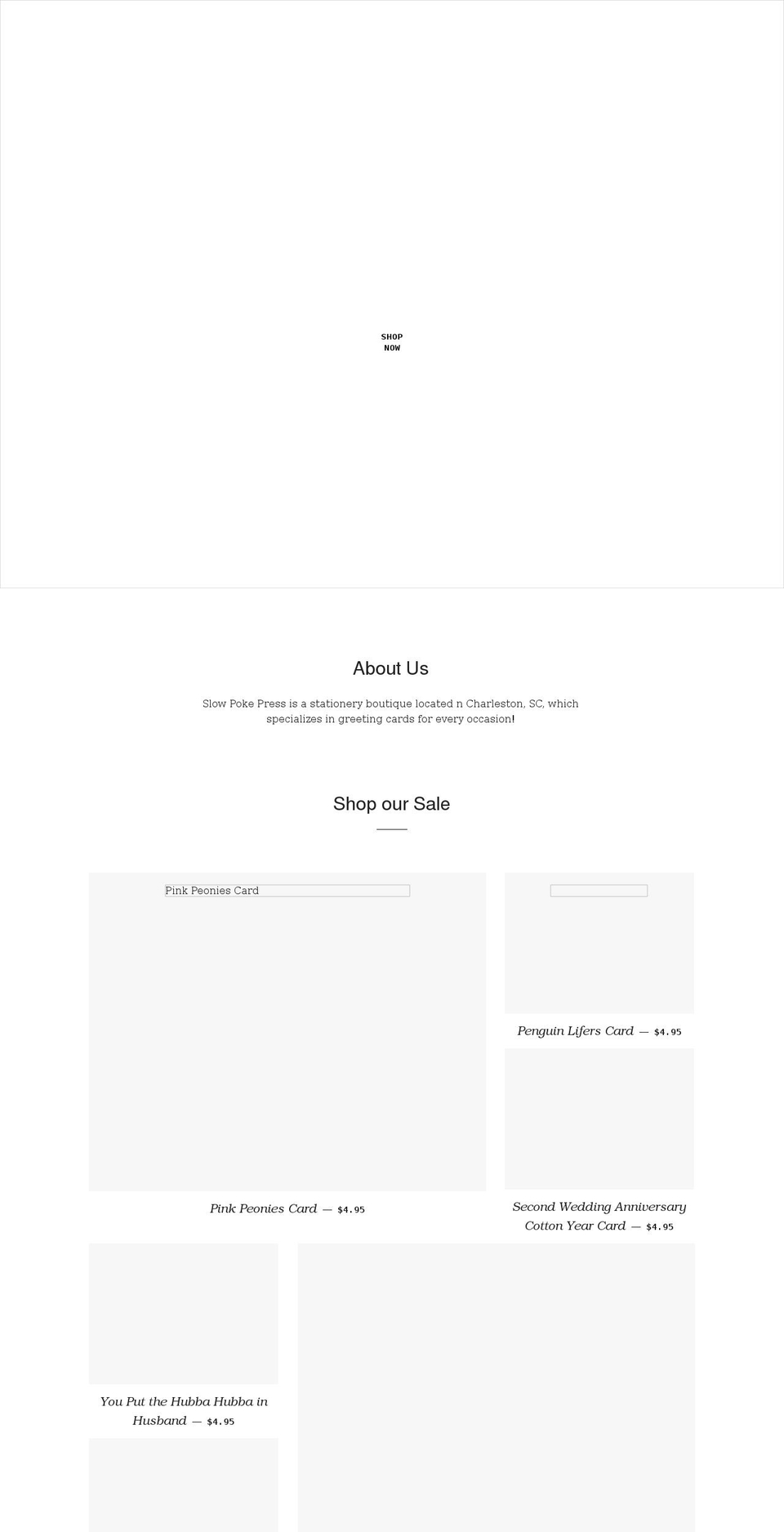slowpokepress.com — Shopify storefront screenshot