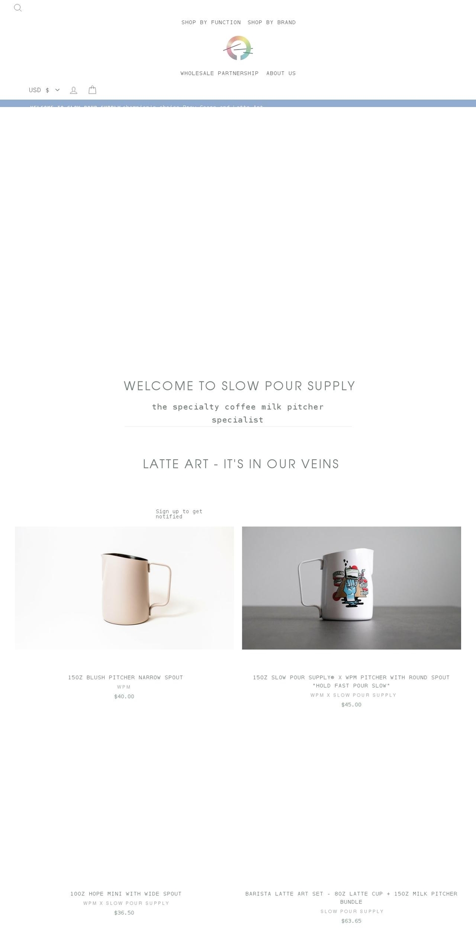 slowpoursupply.co shopify website screenshot