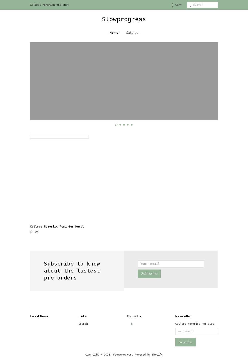 slowprogress.shop shopify website screenshot