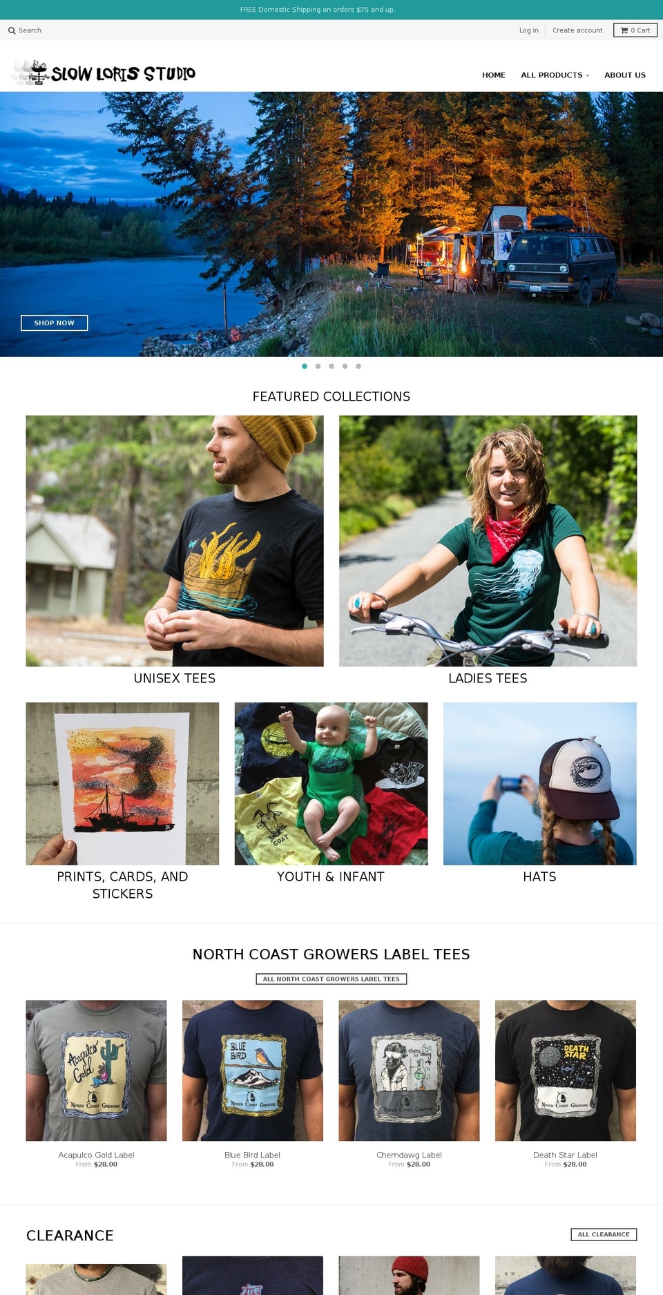 slowshirts.com shopify website screenshot