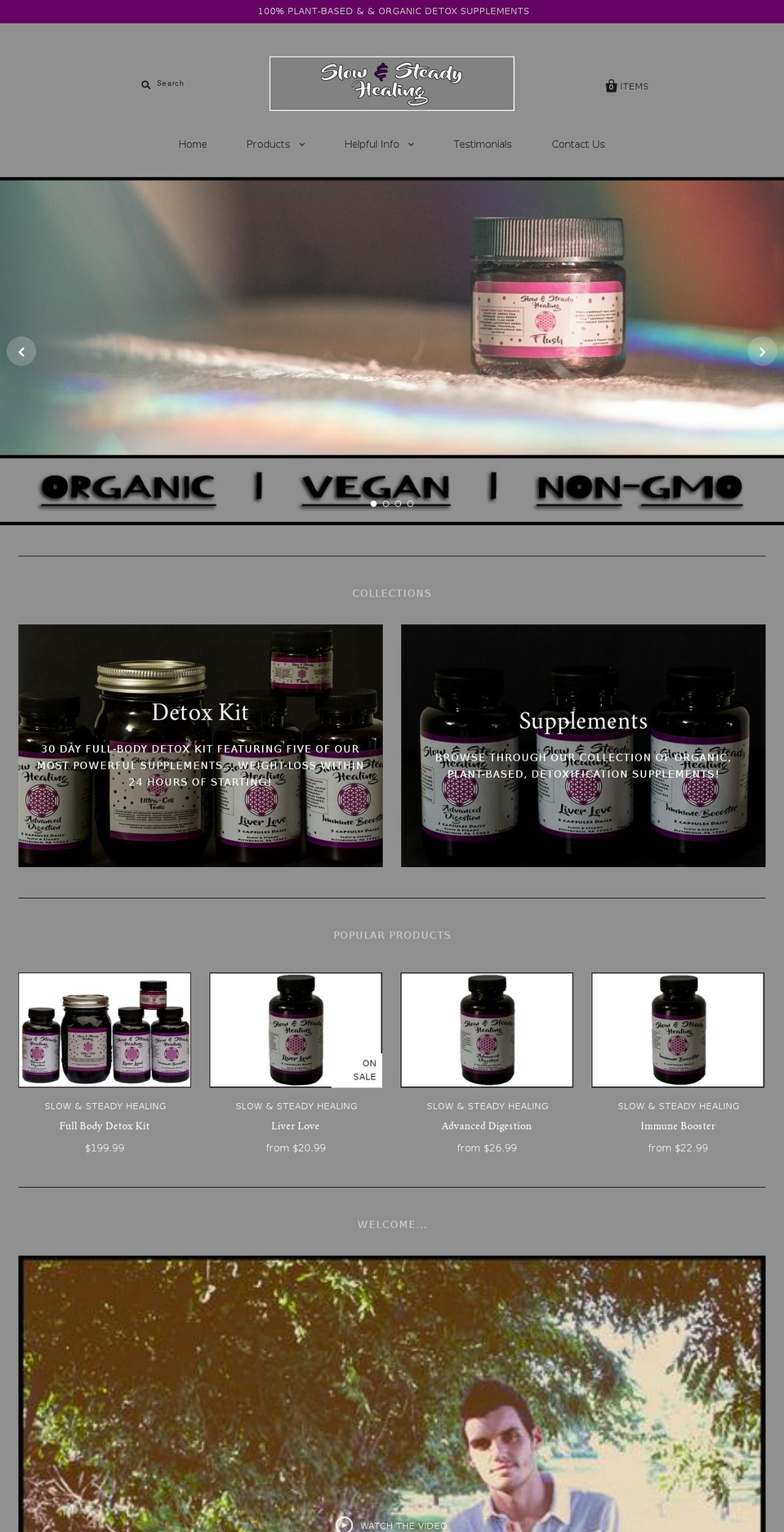 slowsteadyhealing.com — Shopify storefront screenshot