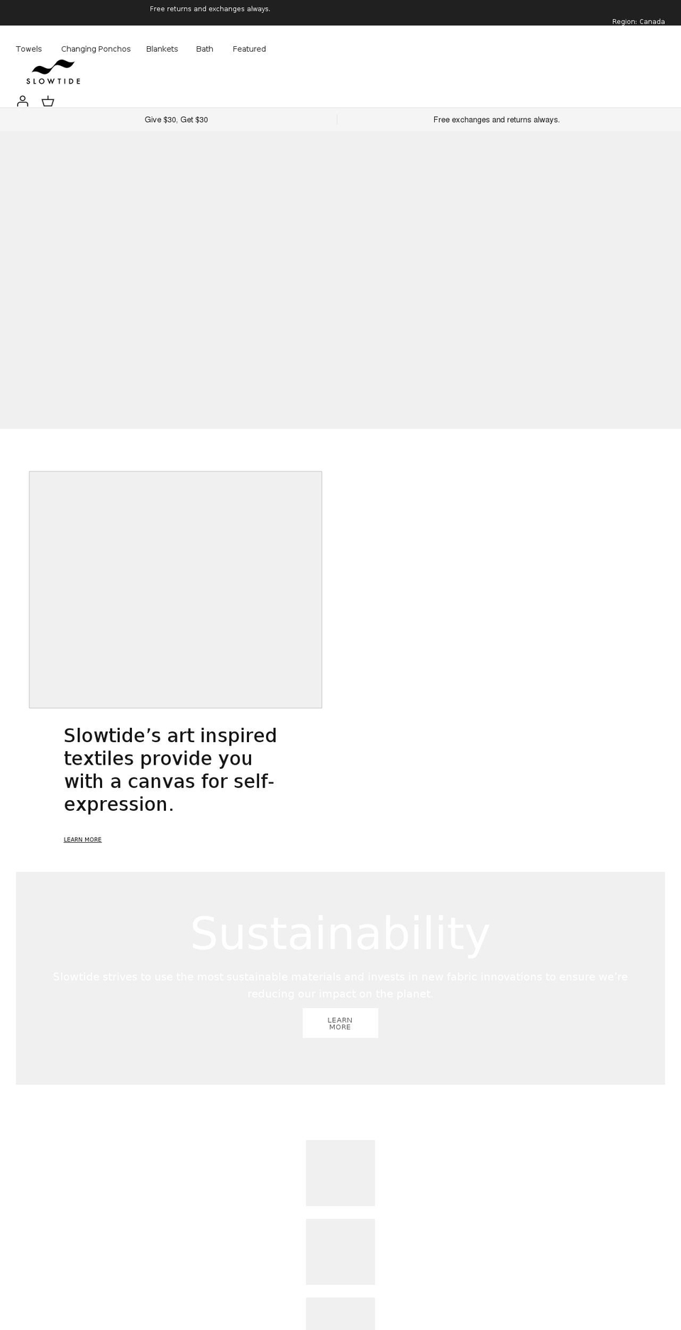 slowtide.ca shopify website screenshot
