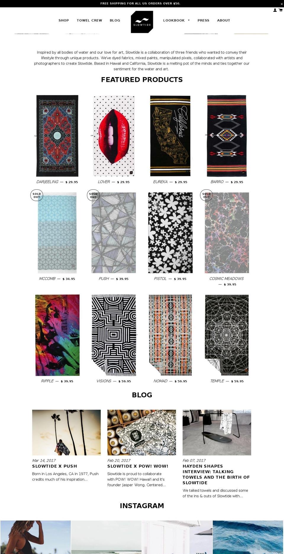 slowtidetowels.com shopify website screenshot