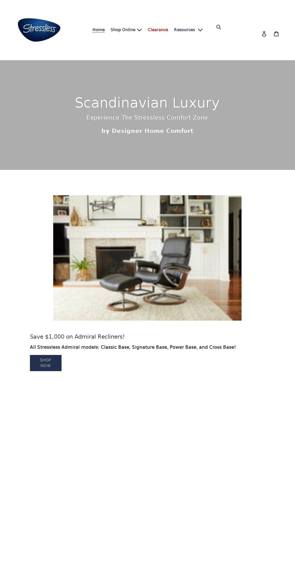 slrecliners.com shopify website screenshot