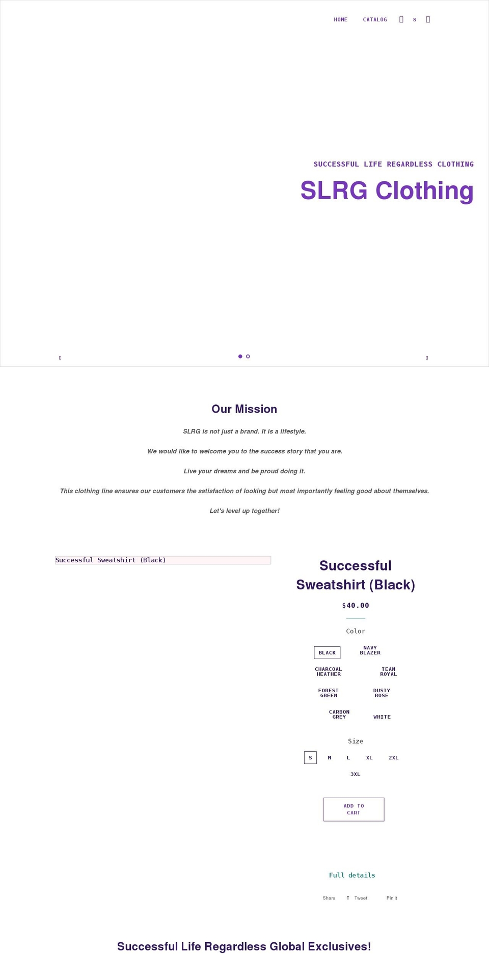 slrgapparel.com shopify website screenshot