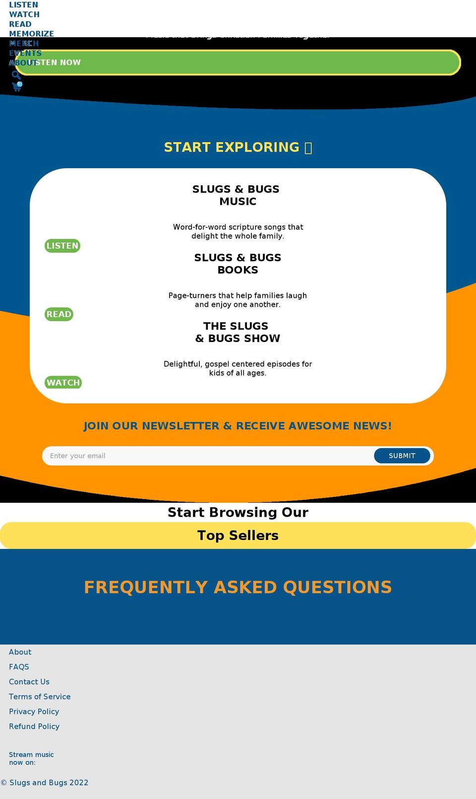 slugsandbugs.com shopify website screenshot