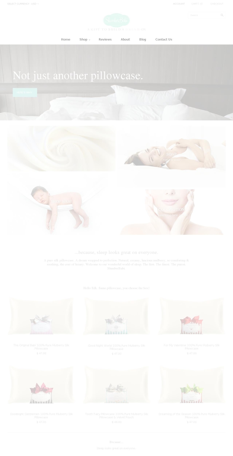 slumberbabi.com shopify website screenshot