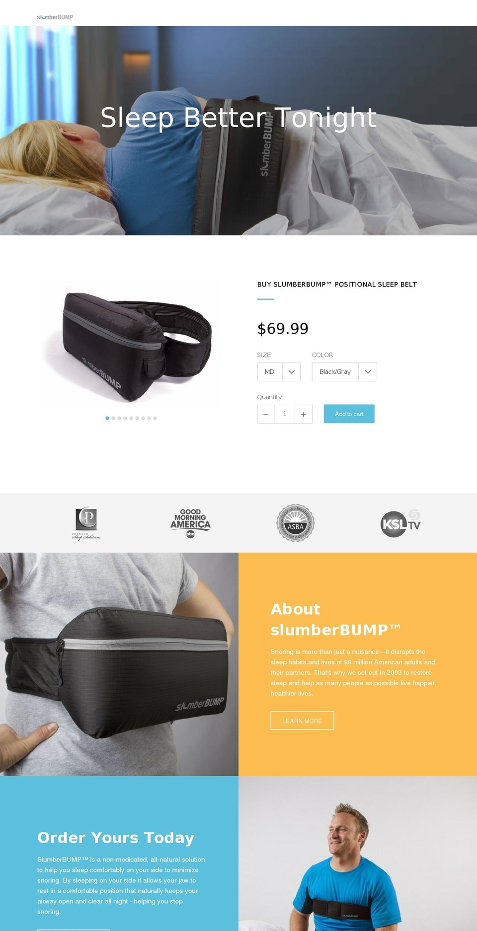 slumberbump.com shopify website screenshot