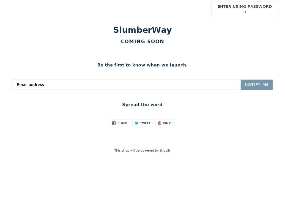 slumberway.com — Shopify storefront screenshot