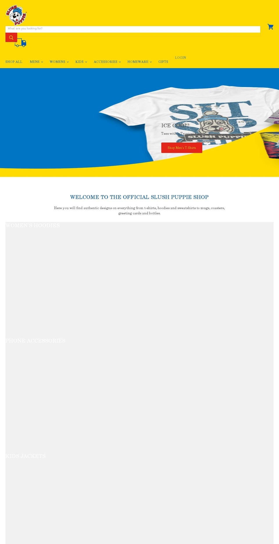 slushpuppieshop.com shopify website screenshot