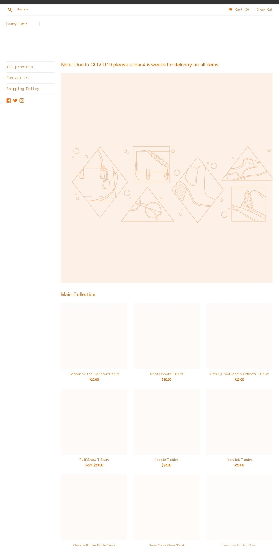 sluttypuffin.com shopify website screenshot