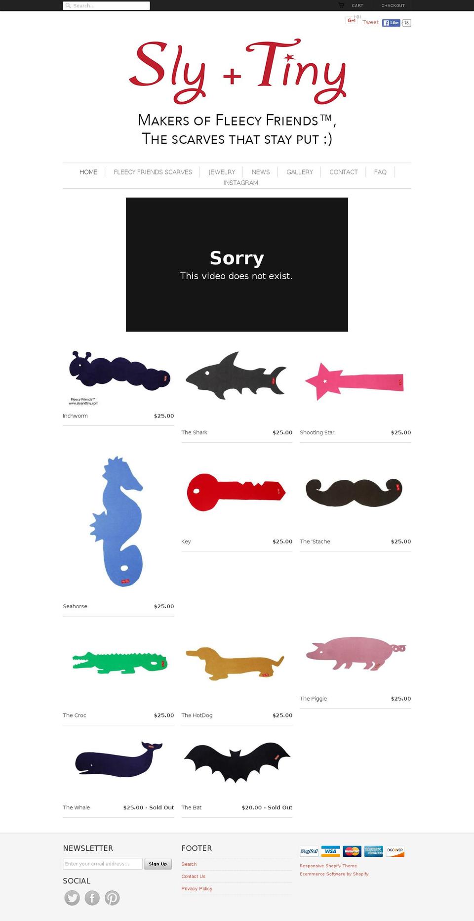 slyandtiny.com shopify website screenshot