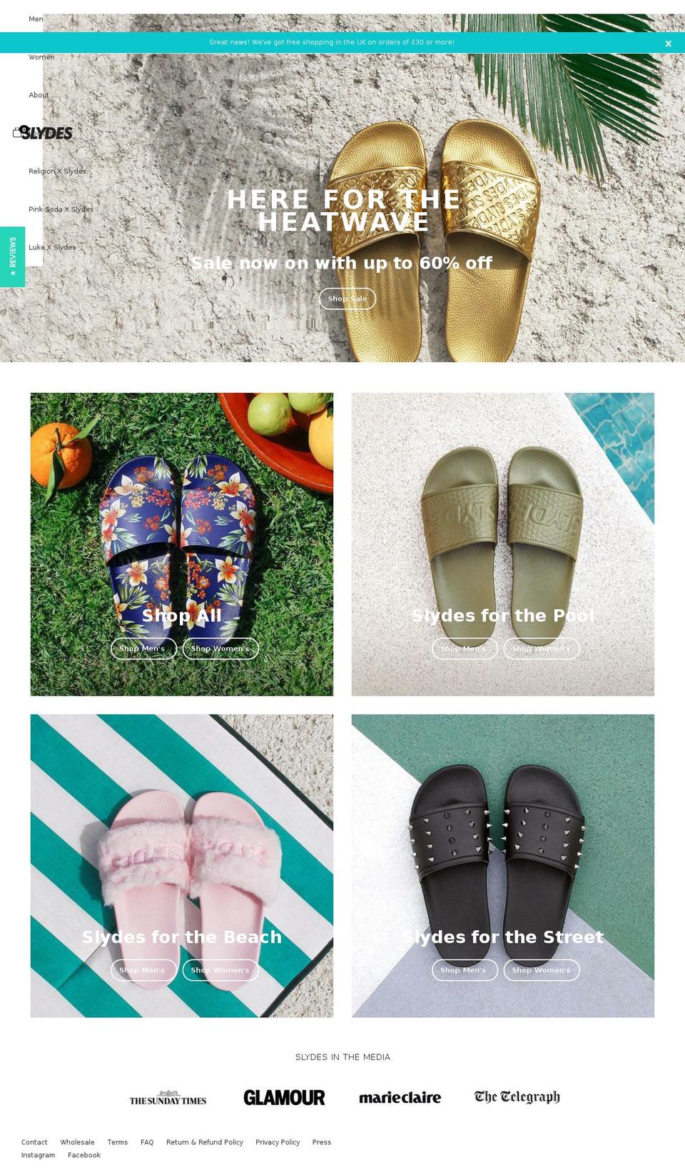 slydes.myshopify.com shopify website screenshot