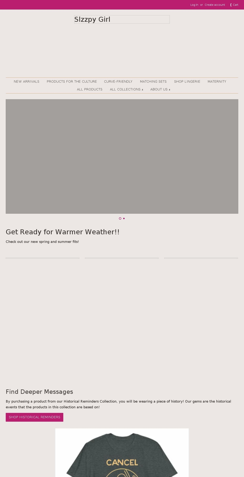 slzzpygirl.com shopify website screenshot