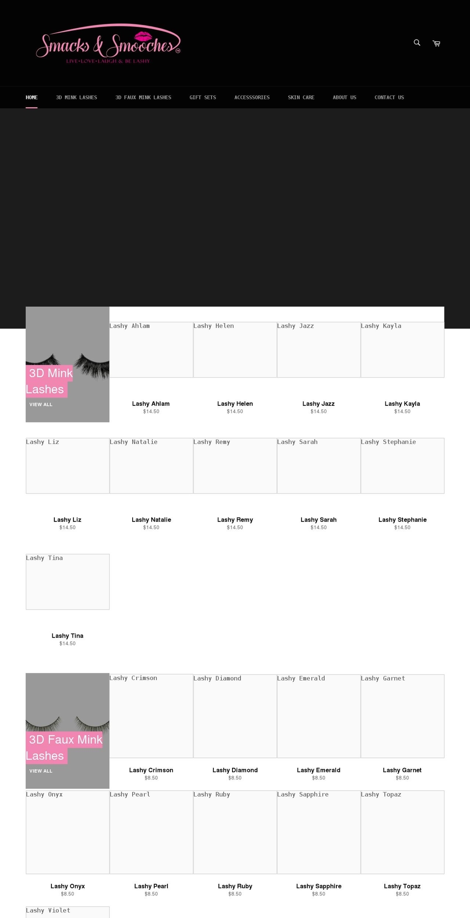 smacksandsmooches.com shopify website screenshot