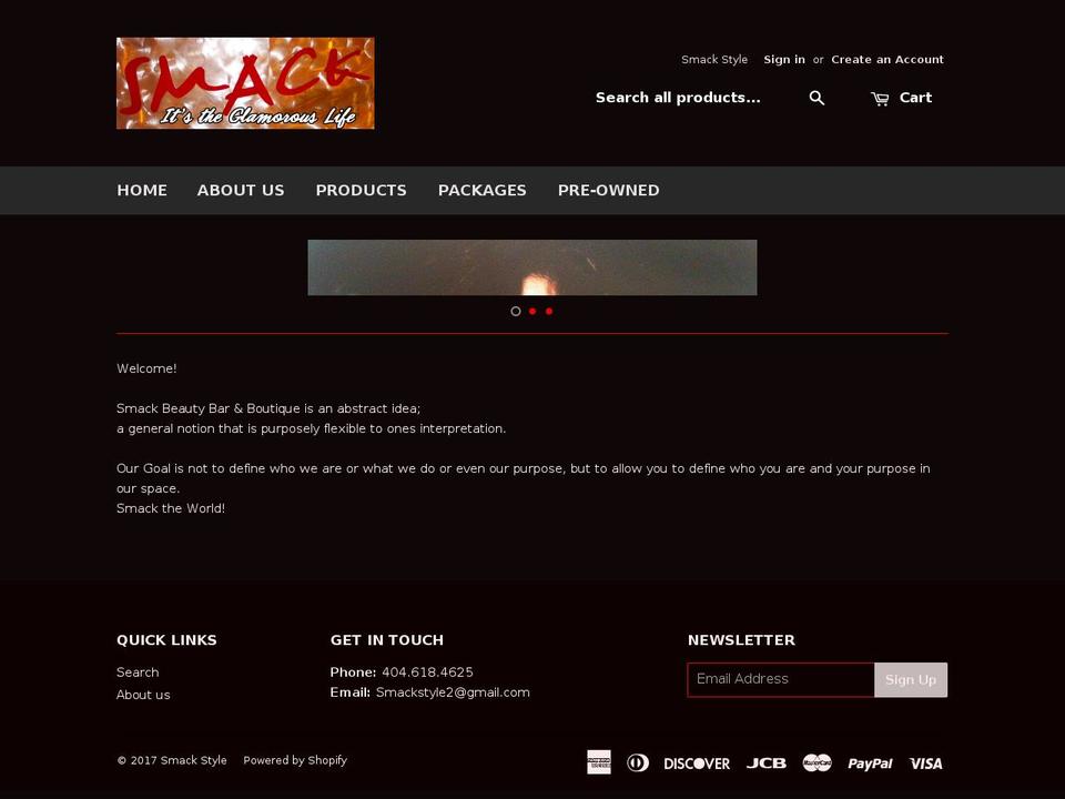smackstyle.com shopify website screenshot