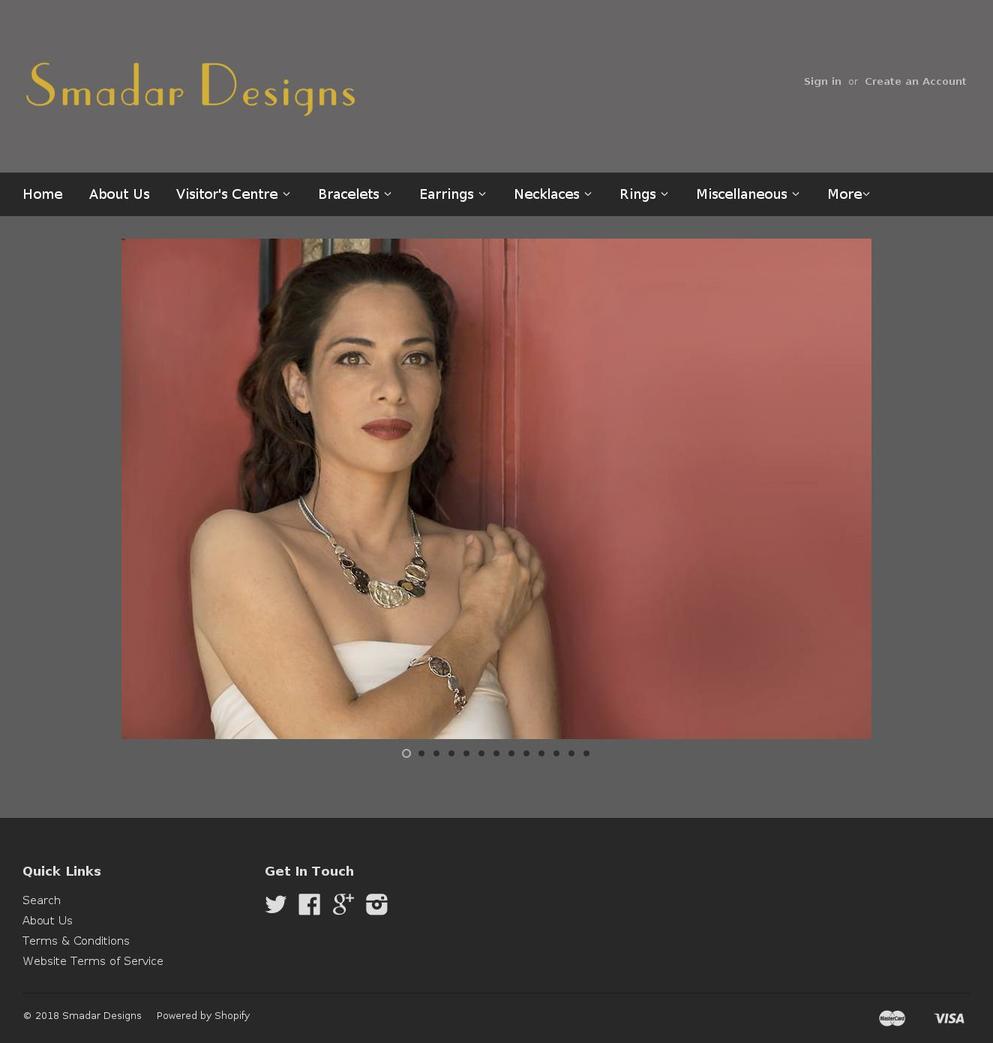 smadardesigns.com — Shopify storefront screenshot