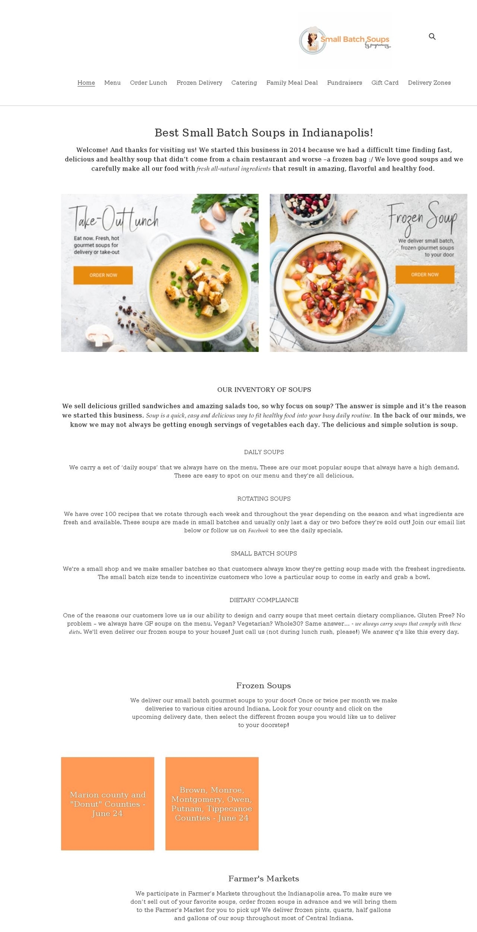 small-batchsoups.com shopify website screenshot
