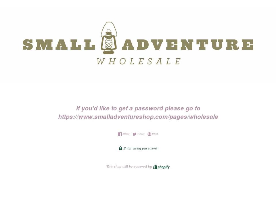 smalladventurewholesale.com — Shopify storefront screenshot