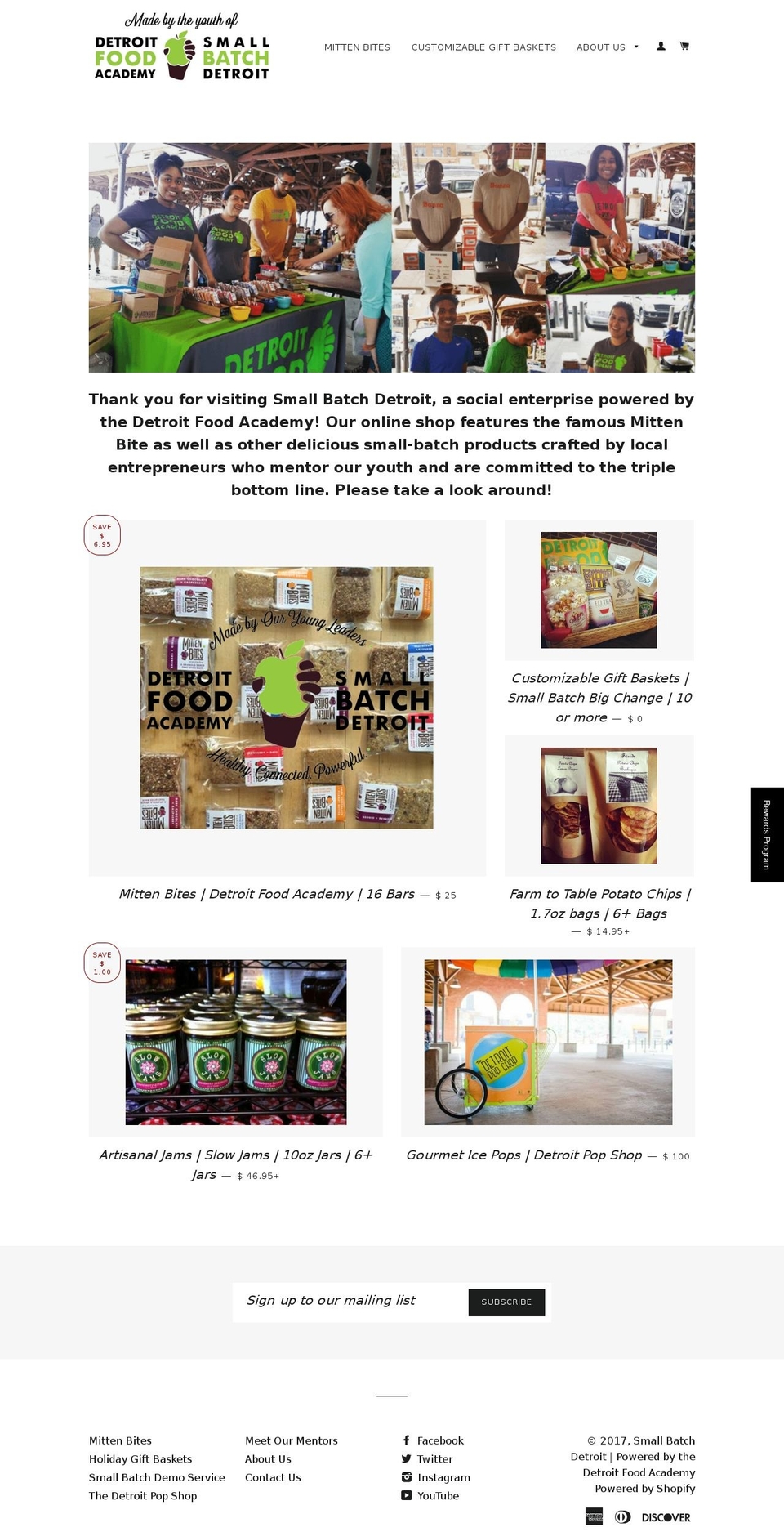 smallbatchdetroit.com shopify website screenshot