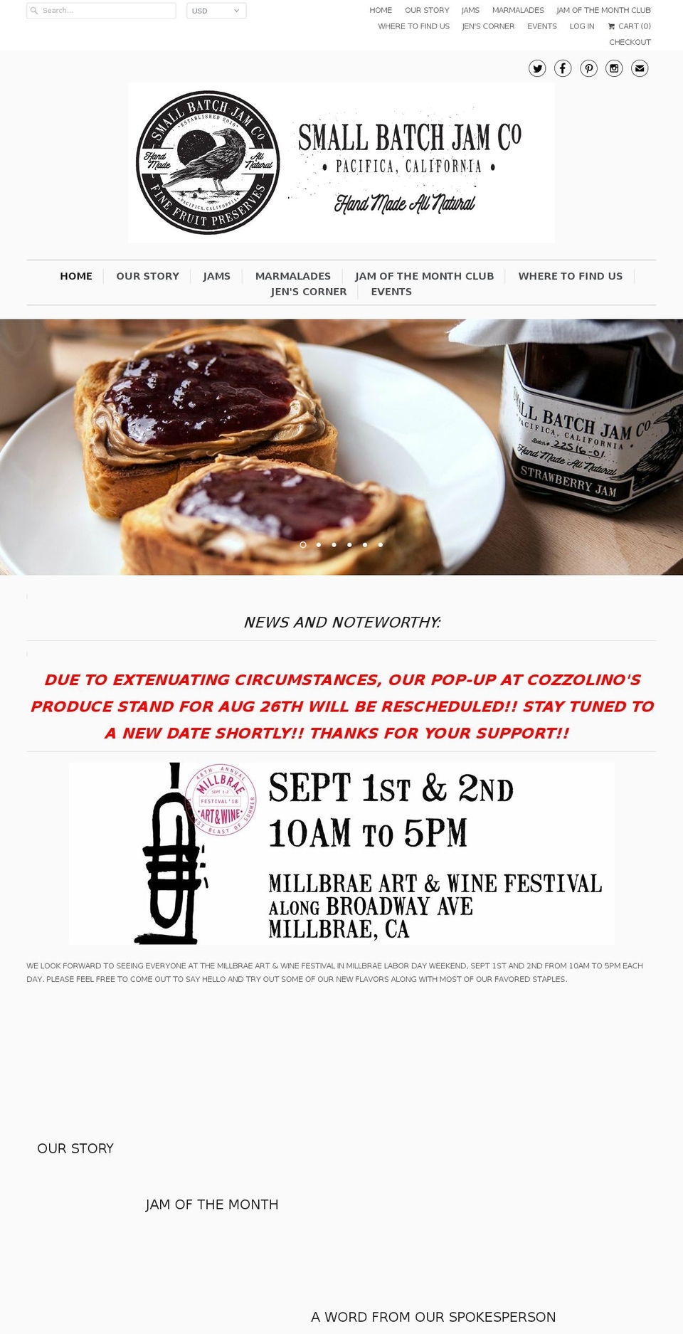 smallbatchjamco.com shopify website screenshot