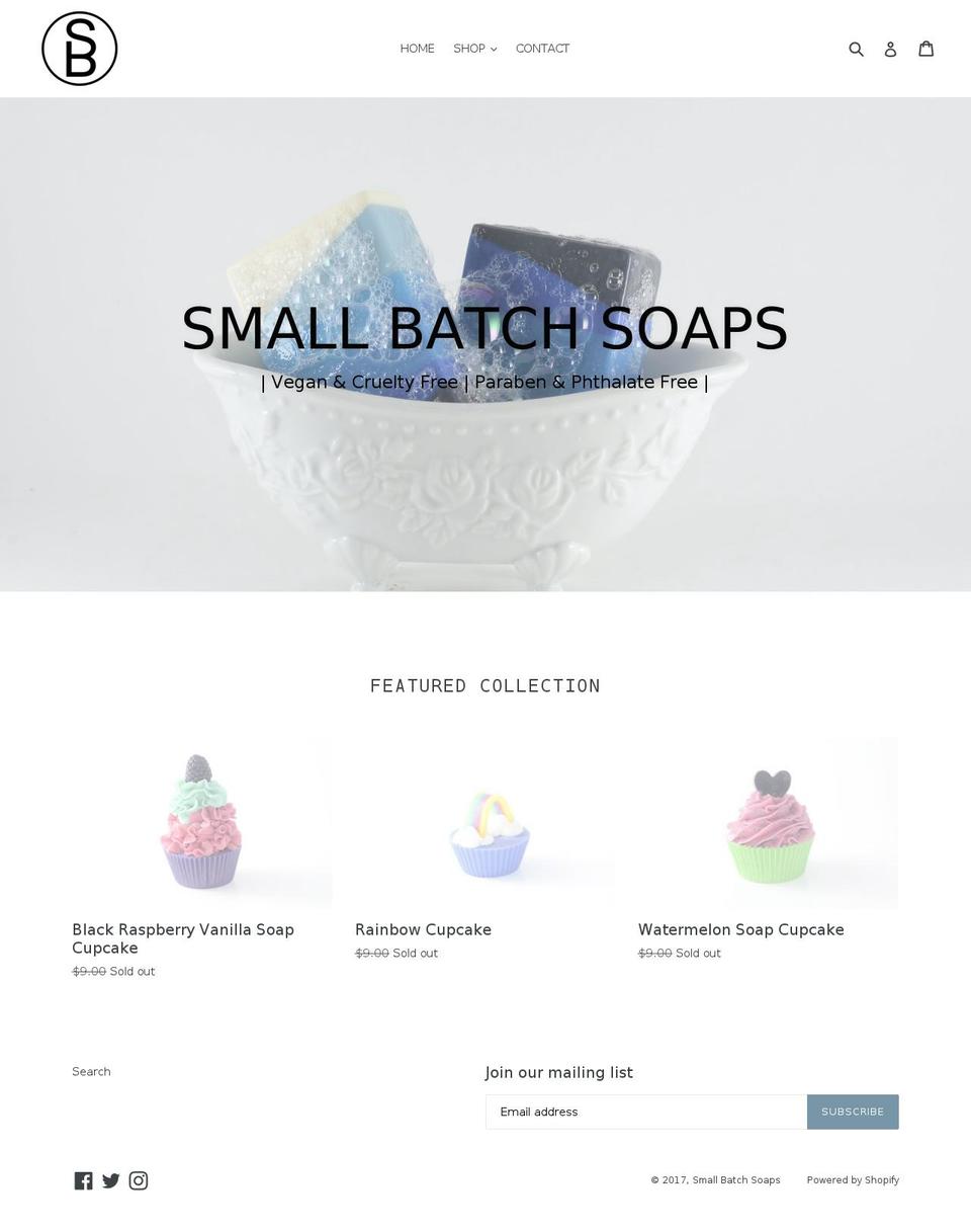 smallbatchsoaps.com shopify website screenshot