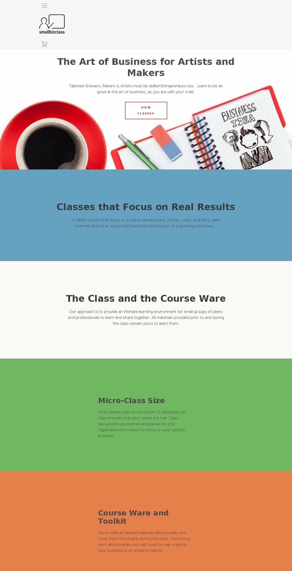 smallbizclass.com — Shopify storefront screenshot