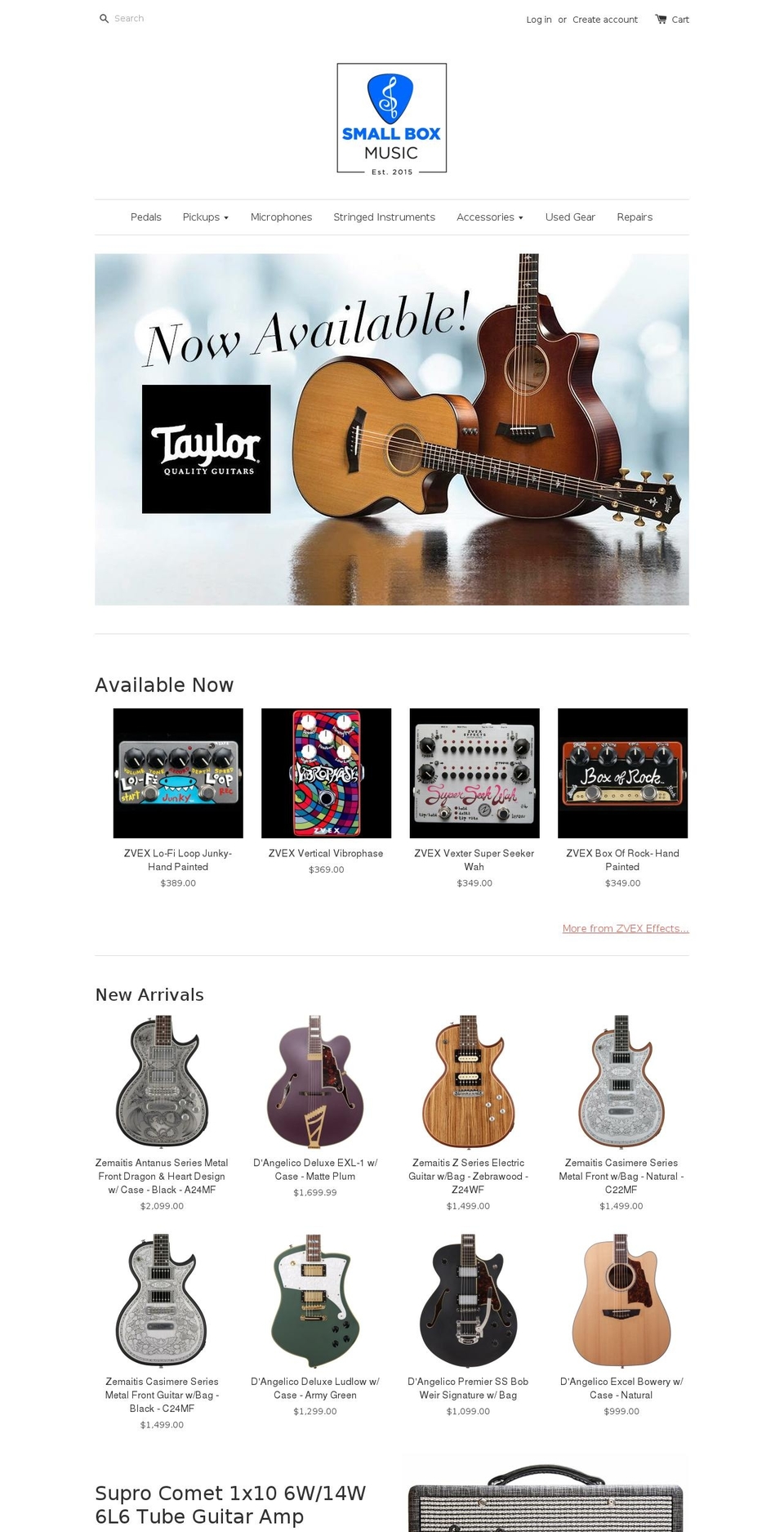 smallboxmusic.com shopify website screenshot